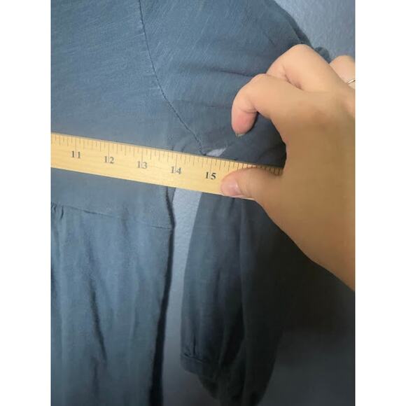 Vintage Volcom Baby Doll Juniors Size Small Y2K 3/4 Sleeve Blue Long Shirt 2000s - Picture 8 of 9